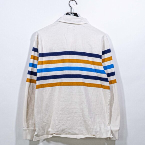Lands End Striped Rugby Long Sleeve Shirt Large Y2K Preppy Streetwear Skate - Picture 2 of 11